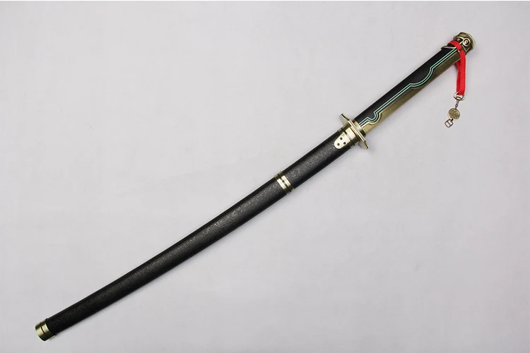Anime Swords Yuichiro Hyakuya Sword Cosplay Prop - Samurai Katana Knife with Green Carbon Steel Blade and Non-Sharp Edges image 3