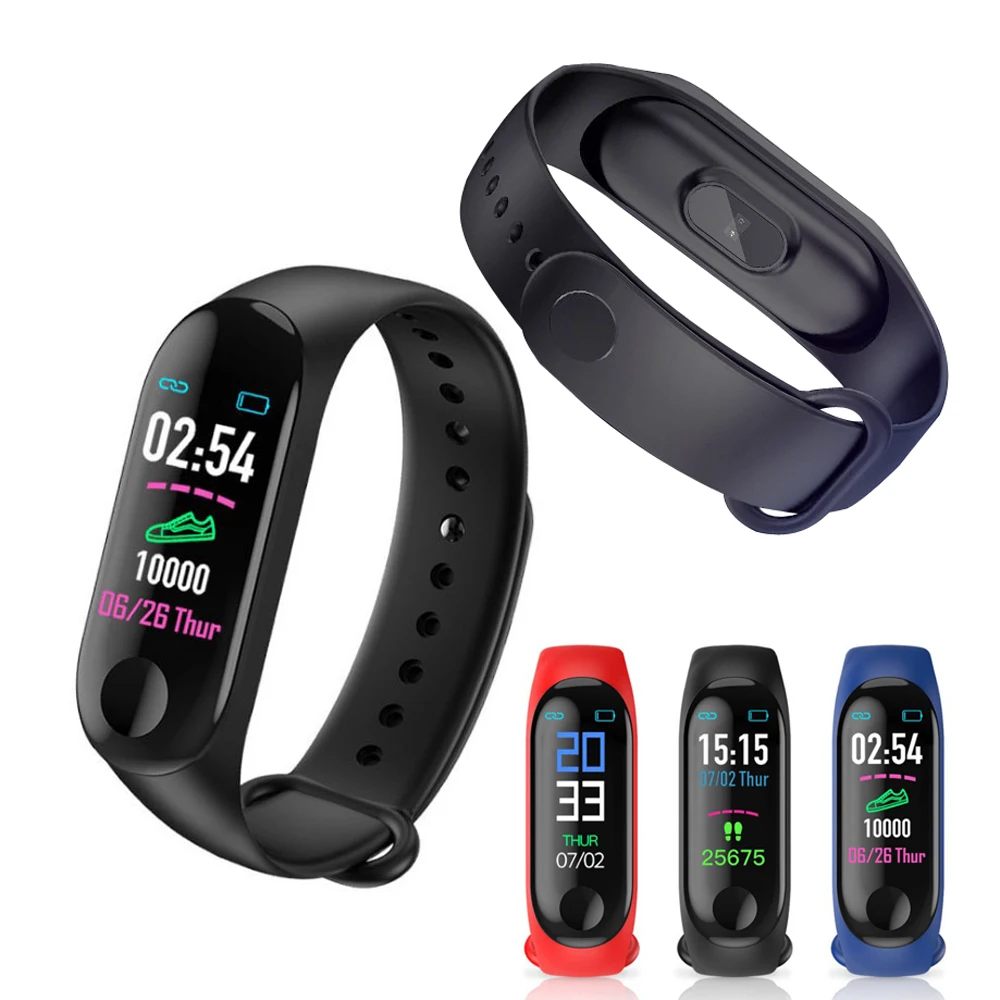 

100pcs Color Screen Smart Bracelet Sports Pedometer Watch Fitness Running Heart Rate Pedometer Smart Band