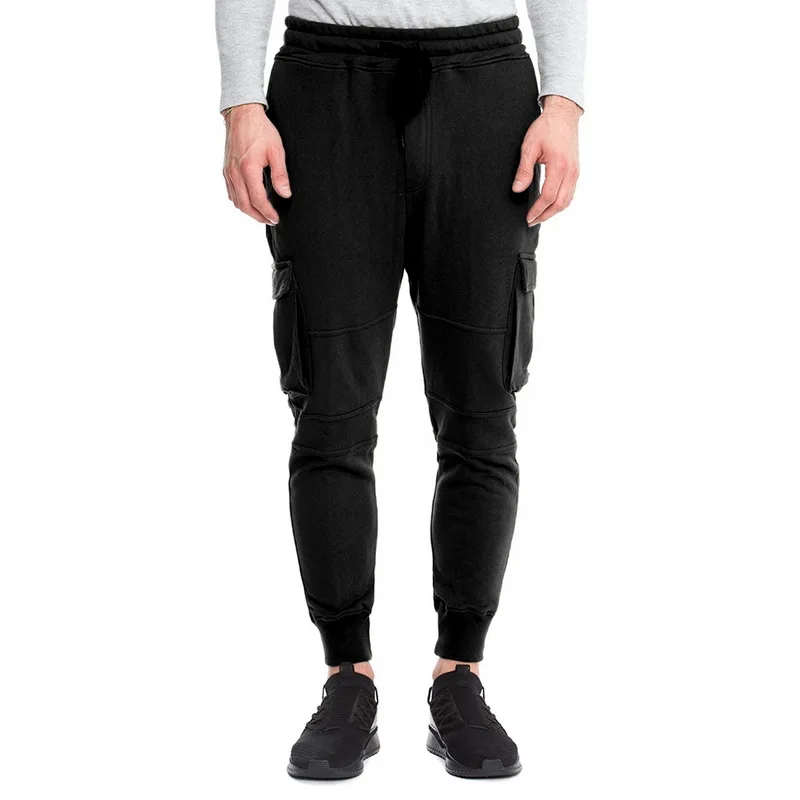 Брюки-карго, мужские повседневные спортивные штаны, лоскутные брюки с завязками, армейские брюки для бега, мужские спортивные брюки, мульти-карманные брюки в стиле хип-хоп