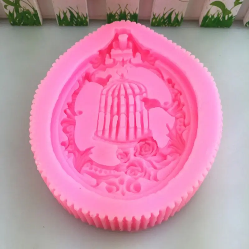 Клетка для птиц DIY силиконовые Fondant (сахарная) сахарный шоколадный прессформы