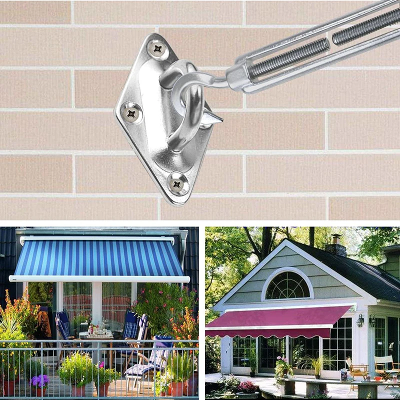 Sun Shade Sail Hardware Kit 304 Stainless Steel Rectangle Square Patio Hook Installation Kit Accessory for Outdoor sun shade hardware kit