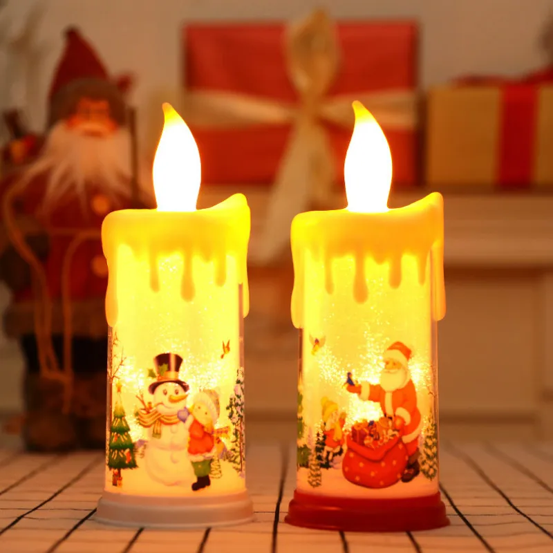 

Merry Christmas Christmas Teardrop Candle Electronic Simulation Candle Lamp Decoration Props Christmas oranment for Home