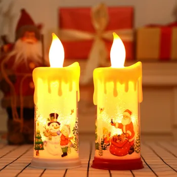 

Merry Christmas Christmas Teardrop Candle Electronic Simulation Candle Lamp Decoration Props Christmas oranment for Home