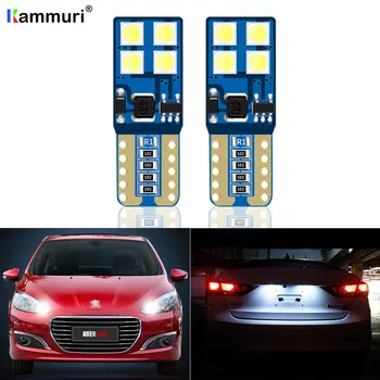 

2xT10 LED Lamp W5W LED Canbus Parking Light for Peugeot 206 207 307 308 407 2008 3008 Auto Interior Lights White Yellow Ice blue