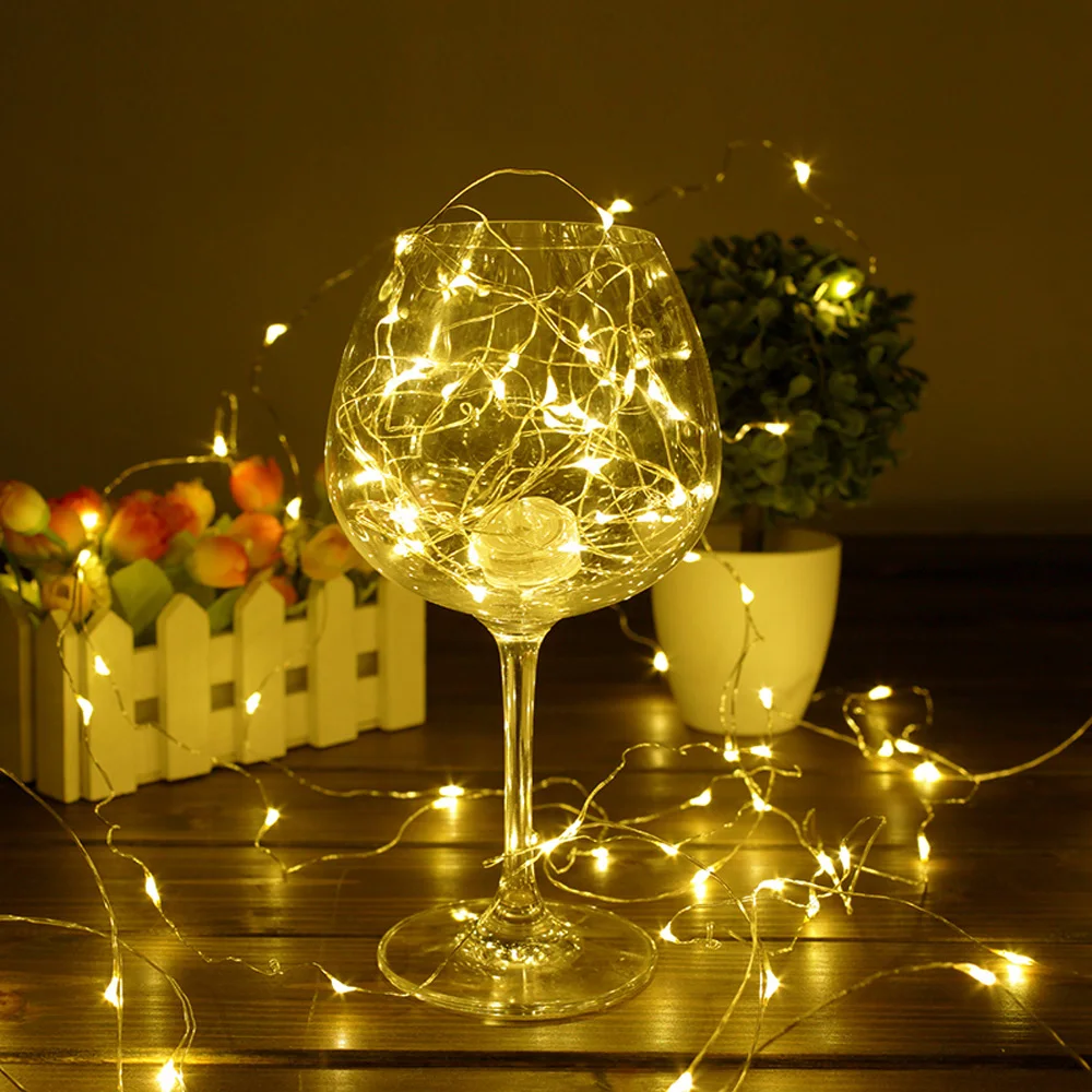 

Copper Wire LED String lights Holiday lighting Fairy Garland For Christmas Tree Wedding Party Decoration 1M 2M 3M 5M 10M