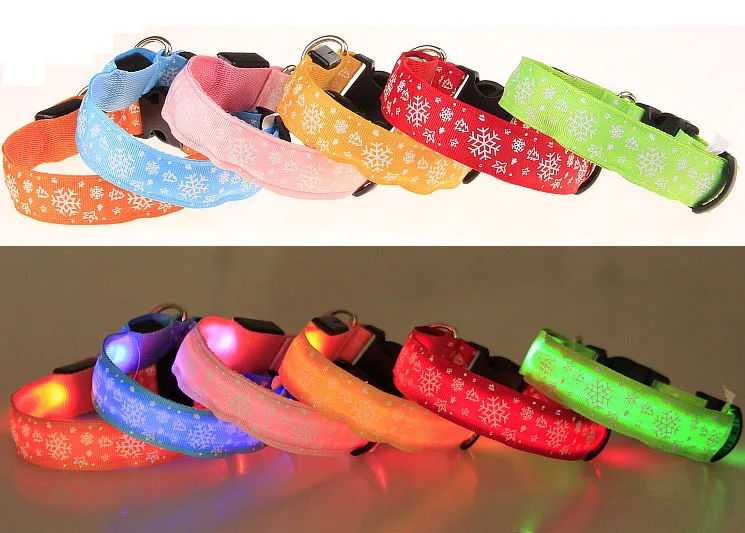

Snowflake LED Shining Pet Dog Collar Pet Collar Pet Dog Collar LED Bite-proof Protector