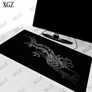 

XGZ Dragons Black Large Gaming Mouse Pad Lock Edge Mat for Laptop Computer Keyboard Desk Dota 2 CSGO LOL XXL