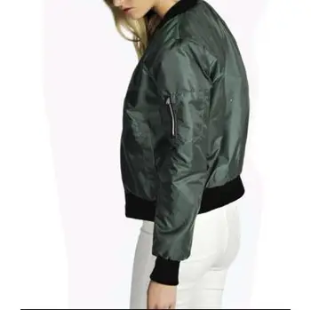 

Women 2020 Spring Autumn Coat Green Black Solid Color Coat Korean Casual Stand Collar Slim Coat