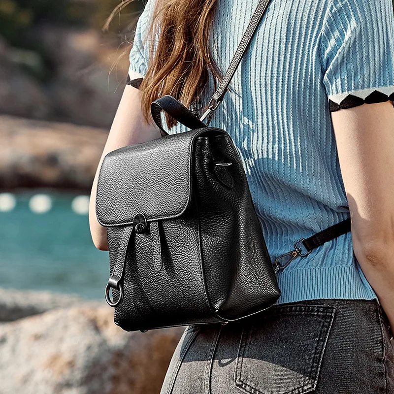 

Leather Backpack Women's Summer New Style Anti-Theft Soft Leather Korean-style Versatile Fashion Cowhide Large-Volume WOMEN'S Ba
