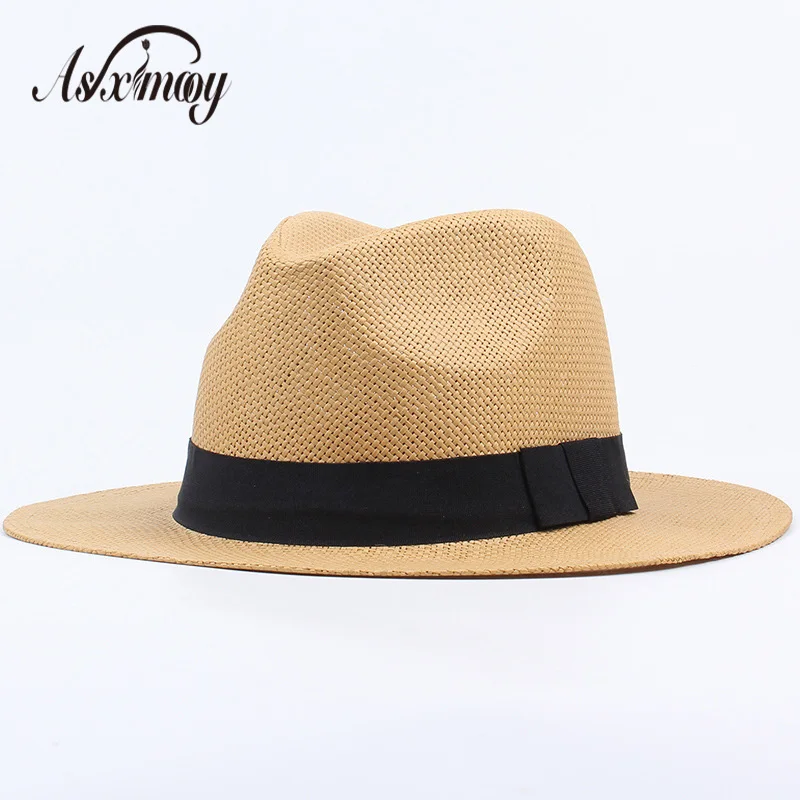 Летние солнцезащитные шляпы для женщин и мужчин Панама Пляжная соломенная шляпа