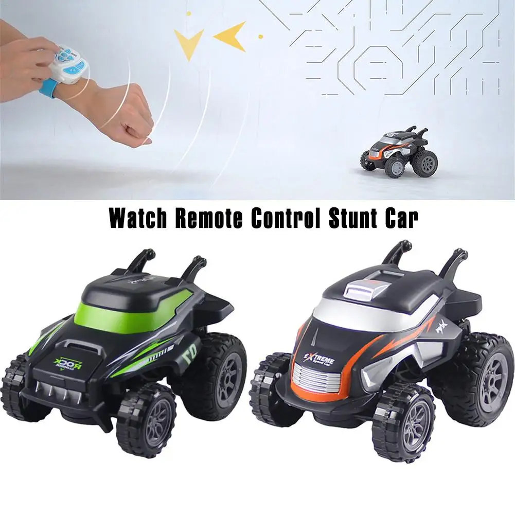 

Smart Watch Remote Control RC Car Cool LED Light 360 Degree Rotation Tumbling Stunt Car Truck Vehicle Toys For Kids