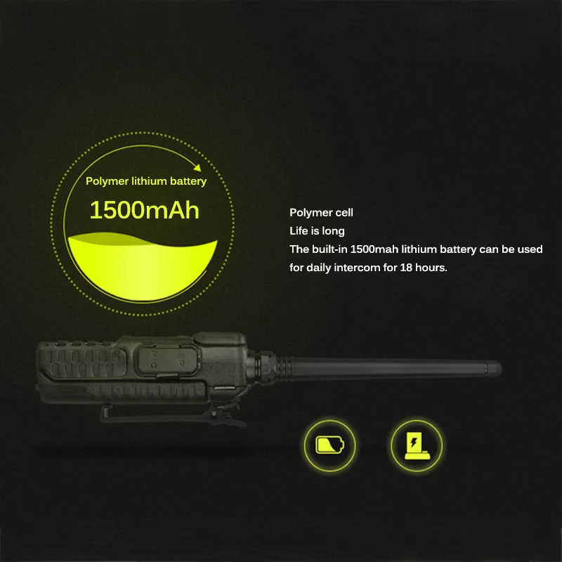 LED Walkie Talkie 50km UV-5R Two-Way Radio Station Transceiver Dual Band Two Way Radio Communicator USB Charging Walkie-Talkie