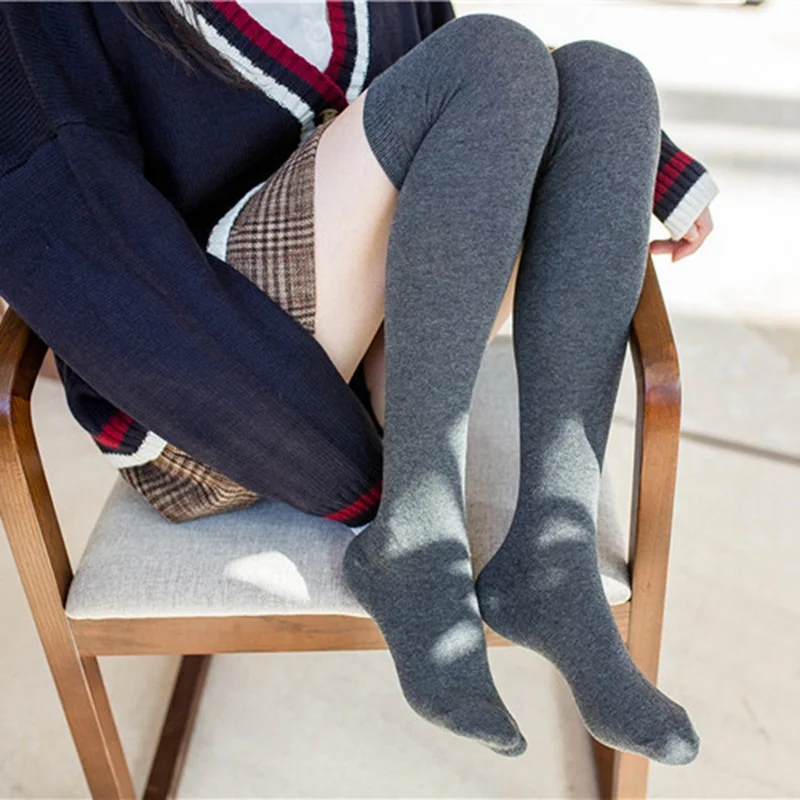 Women Girl Winter Soft Cable Knit Over knee Long Boot Thigh-High Warm Stockings