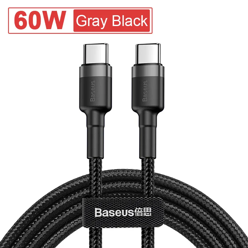 iphone fast charger cable Baseus USB C to USB Type C Cable for MacBook Pro Quick Charge 3.0 100W PD Fast Charging for Samsung Xiaomi mi Charge Cable samsung phone charger Cables