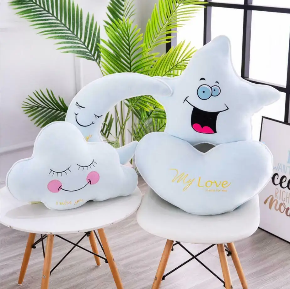 

INS Hot Soft Star Moon Cloud Heart Pillow Plush Toy Fashion Baby Comfort Pillow Stuffed Animals