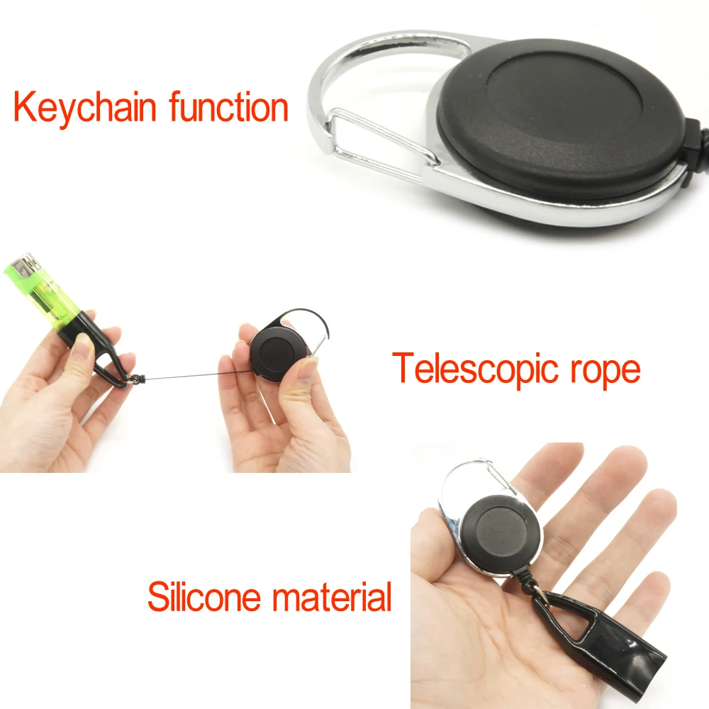 1Pcs Silicone Lighter Protective Cover Lighter Holder Sleeve Clip With Retractable Keychain Regular Size Smoking Accessories images - 6