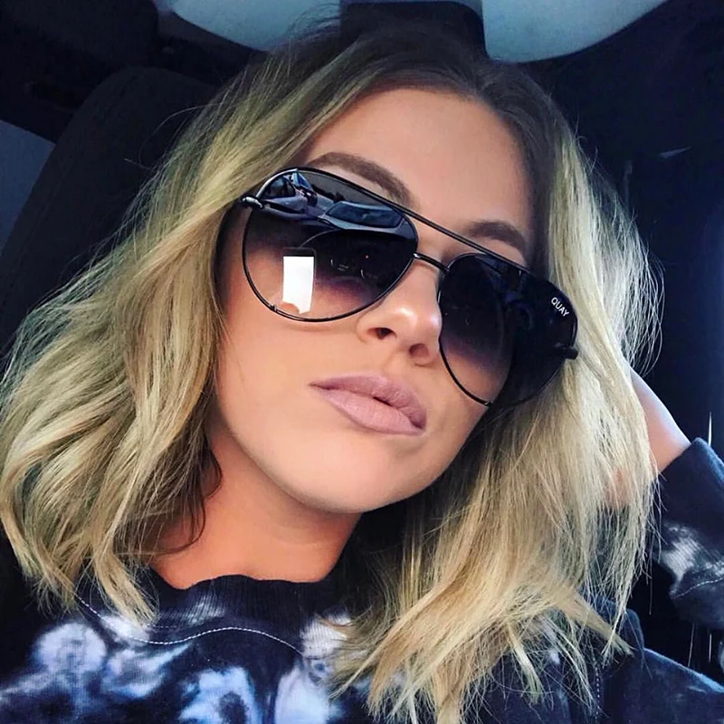 oversized square sunglasses Quay Brand Sunglasses Women Mirror Pilot Sunglasses for Women Fashion Driving Travel Eyewear Gradient Female Glasses Mujer large sunglasses