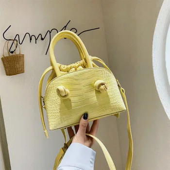 

Cloud bags for women 2020 new pleated dumpling bag Korean crocodile pattern solid color PU shoulder diagonal handbag purses