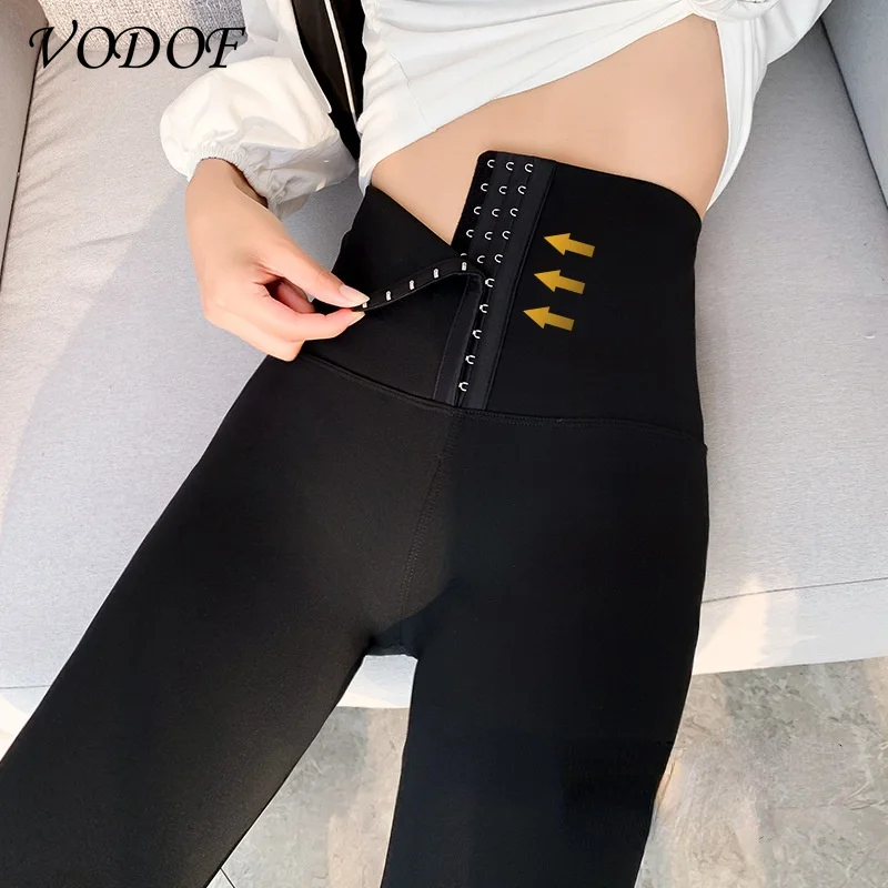 VODOF Women Jeans Pencil Pants Sand Washed Stretch Jeans Leggings Korean Pocket Red Line Leggings Magic Black Gray Jeggings
