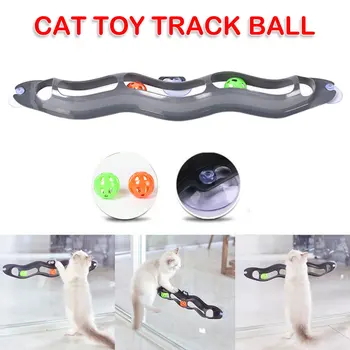 

Pet Cat Interactive Track Play Tunnel Funny Ball Toy Sucker Windows Cat Toys Play Pipe With Balls Suction Cup Cats Toys 2020 New