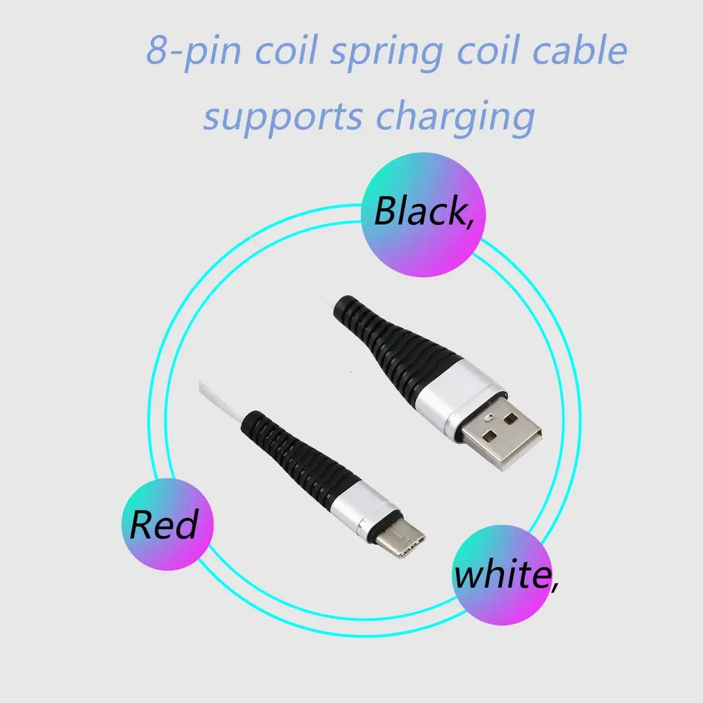 USB-C кабель типа C, растягивающийся спиральный пружинный кабель type-C, мужской удлинитель, кабель для синхронизации данных, зарядного устройства, зарядный кабель для samsung
