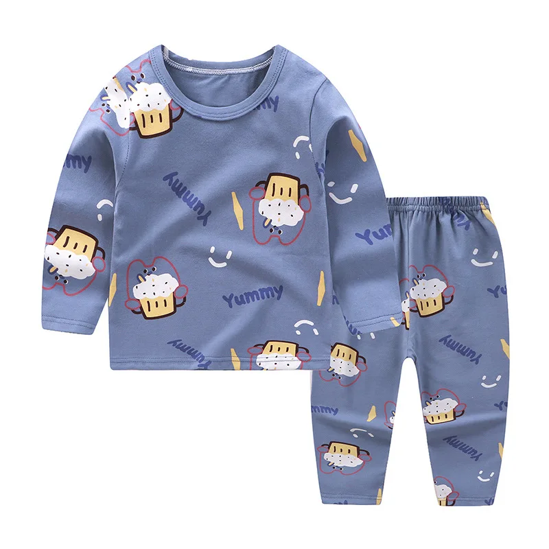 Long Sleeve Baby Toddler Teens Children Pajamas Set Spring Fall Cotton