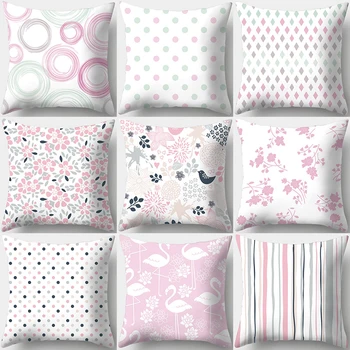

Pink Flamingo Flower Print Decorative Cushions Pillowcase Polyester Cushion Cover Throw Pillow Sofa Decoration Pillowcover 40943