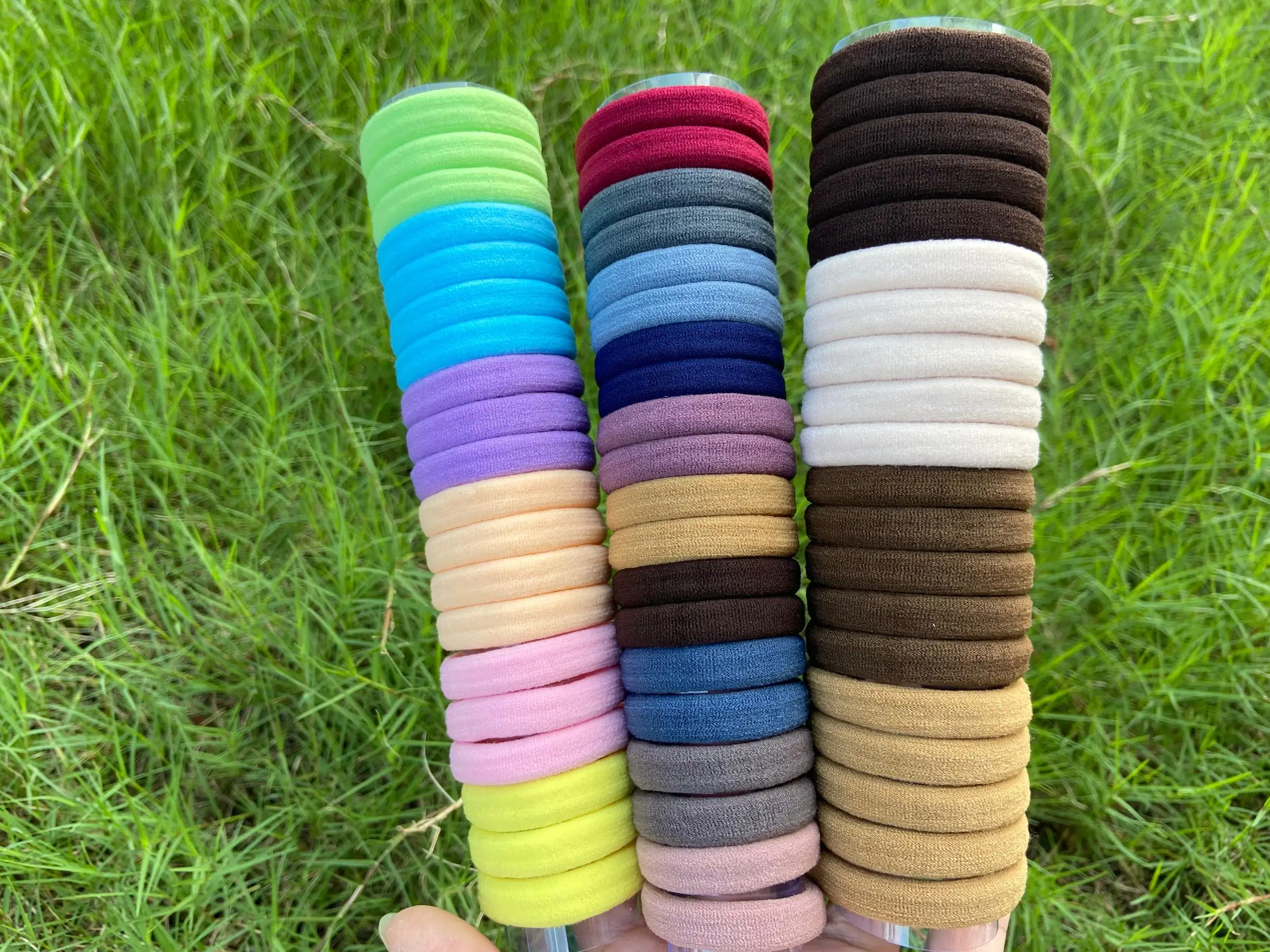 20PCS Good quality black head rope hair ring durable bu le hair rope rubber band female tie head Korean version high elastic lea hot selling latest version purple velvet 3 pcs set pedestal finger ring jade bracelet holder jewelry display free shipping