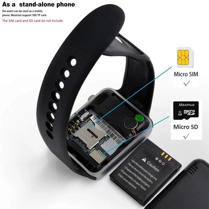 Смарт-часы A1, водонепроницаемые, Bluetooth, наручные часы, спортивные, шагомер, с sim-картой TF, камера, поддержка вызова, музыка, умные часы для Android