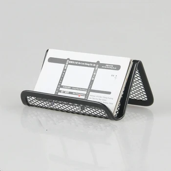 

1PC Desktop Card Holder Display Stand Office Bar Metal Wire Mesh Style Business Card Organizer Phone Stand Case Office Supplies