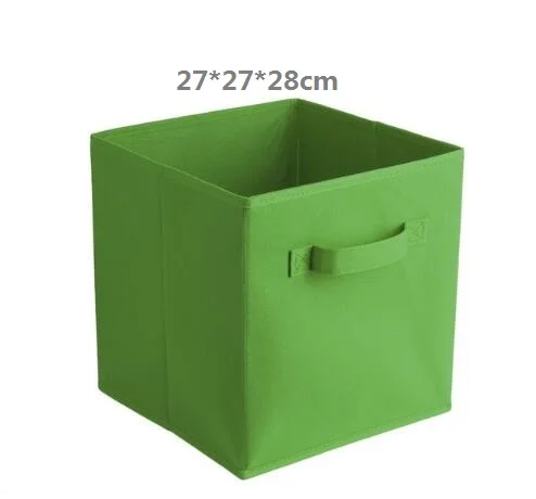 Горячий складной тканевый кубик для хранения, органайзер для одежды, корзины для хранения, складной шкаф буфет, особенности двойной ручки - Цвет: Green