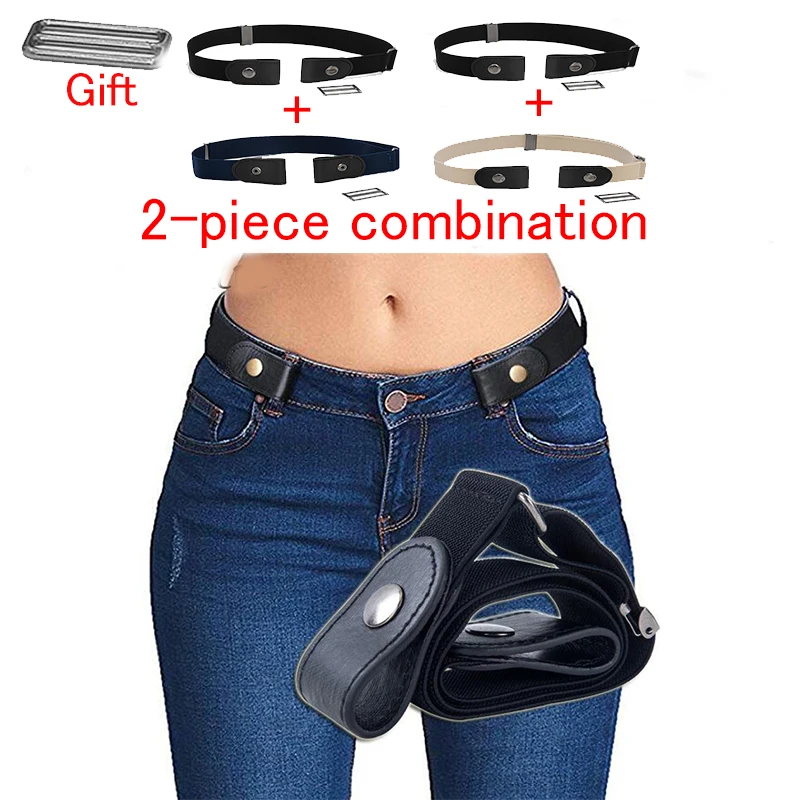 Buckle-Free Belt For Jean Pants,Dresses,No Buckle Stretch Elastic Waist Belt For Women/Men,No Bulge,No Hassle Waist Belt