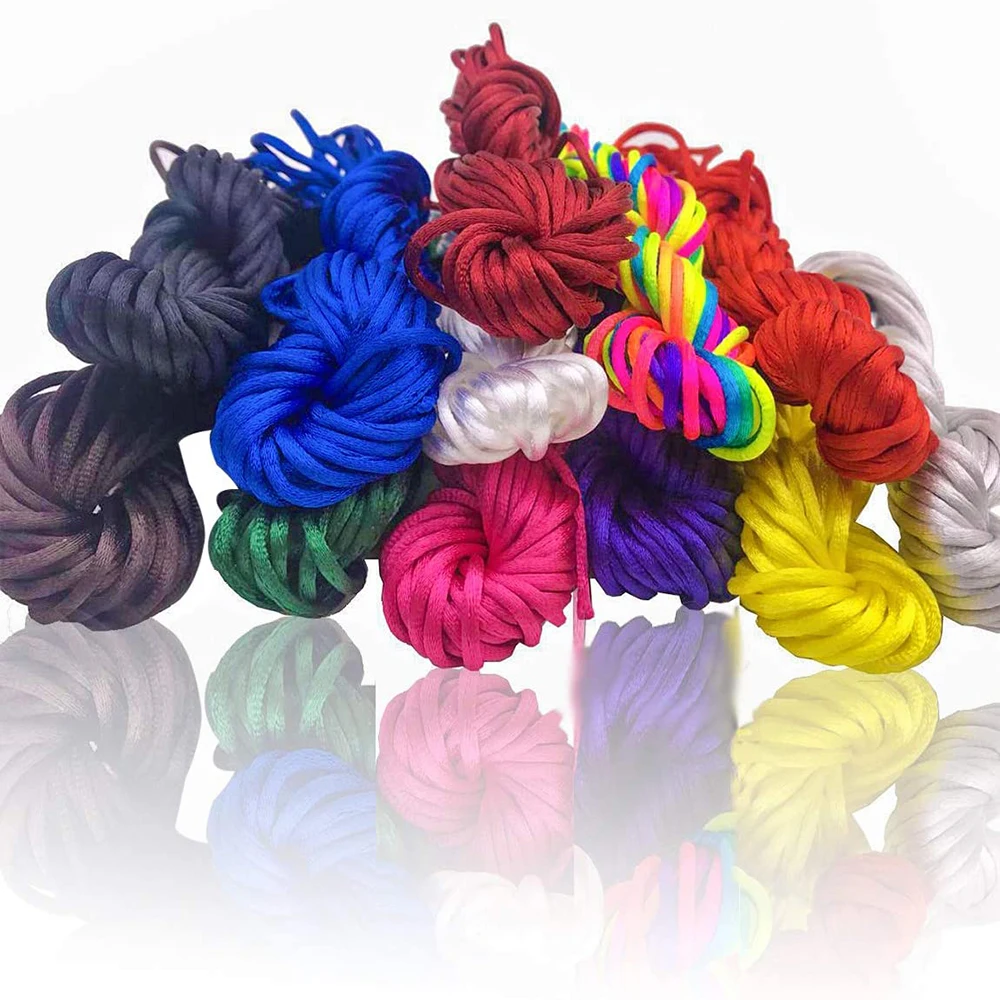 20m Satin Nylon Rattail Cord for Crafting & DIY Projects