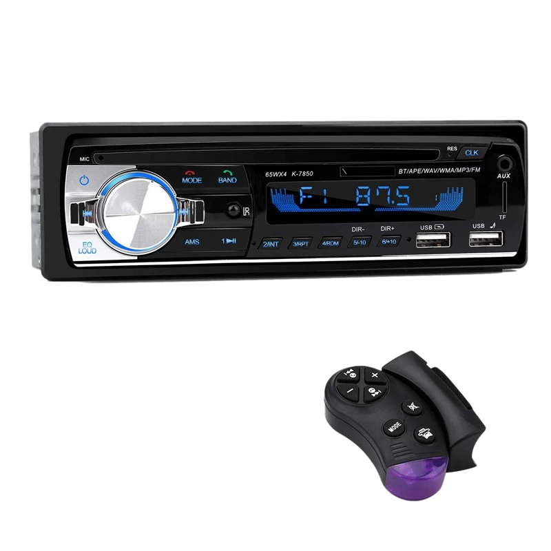 Автомобильный MP3 плеер автомобильное радио 1 DIN 2.1A двойной USB быстрая зарядка Bluetooth