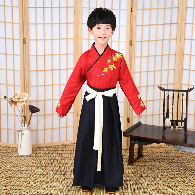  Chinese Style Little Boy Costume Child Baby Spring Autumn Traditional Learning Hanfu Book Boy Costu