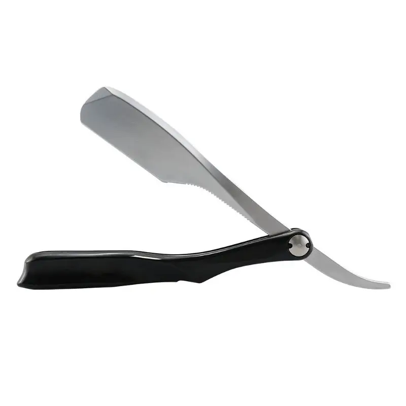 Винтажный ручной складной бритвенный держатель для волос, бритвенный нож для бритья бровей, мужской уход - Цвет: BK