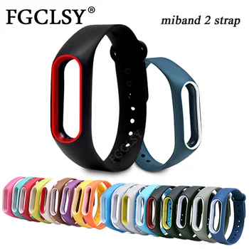 

FGCLSY For mi band 2 Wrist Strap Double color Silicone strap For Xiaomi Mi band 2 smart bracelet Replacement Wristbands belt