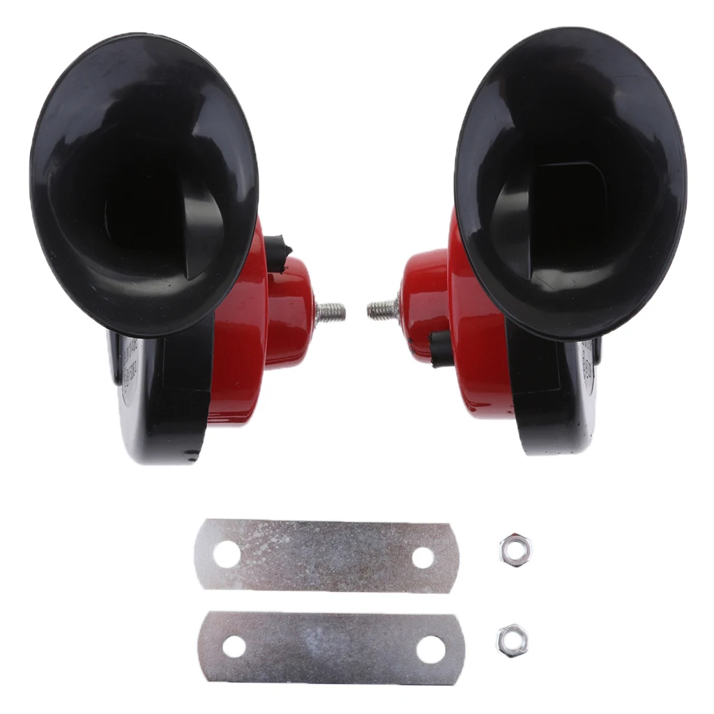 Motor Bike Air Horn Black & Red 105dB 12 Volt Motorcycle Loud Sound Level