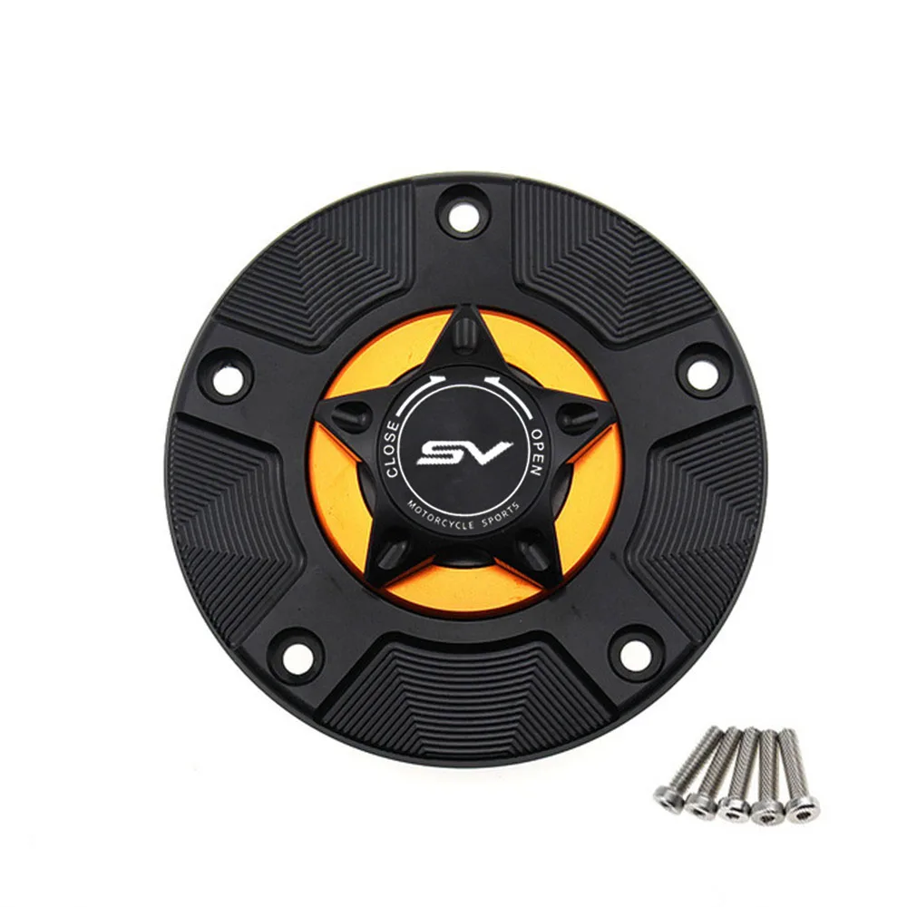 SV1000 Бензобак Крышка для Suzuki SV1000/650/S SV1000S 2003-2013 Мотоцикл CNC быстросъемная крышка - Цвет: Оранжевый