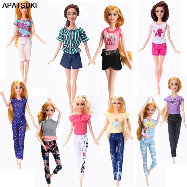 Barbie Roupas e Acessórios Conjunto Esportivo Blusa e Shorts Tie-Tye GRB99  Original Mattel