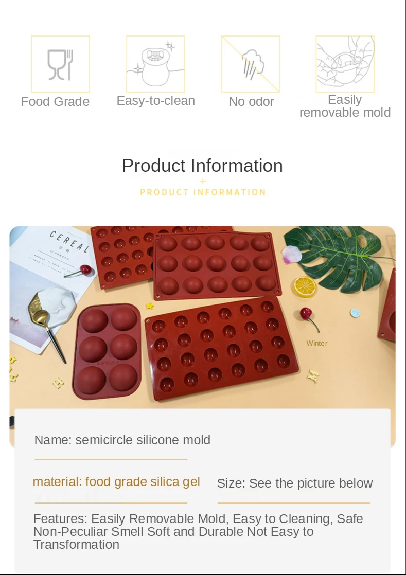 Silicone mold silicone baking pan for pastry molds bakeware sphere ball mold silicone mold for pops cake mold Silicone bakeware