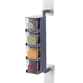 

3 or 4-Tier 360 Degree Rotatable Spice Rack Wall Hanging Condiment Containers Kitchen Storage & Organization Bottles Jars