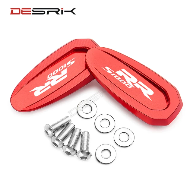 NEW ARRIVAL CNC Motorcycle Windscreen Mirror Cover Driven Mirror Eliminators Cap For BMW S1000 RR S1000RR 2020 2021 2022 red