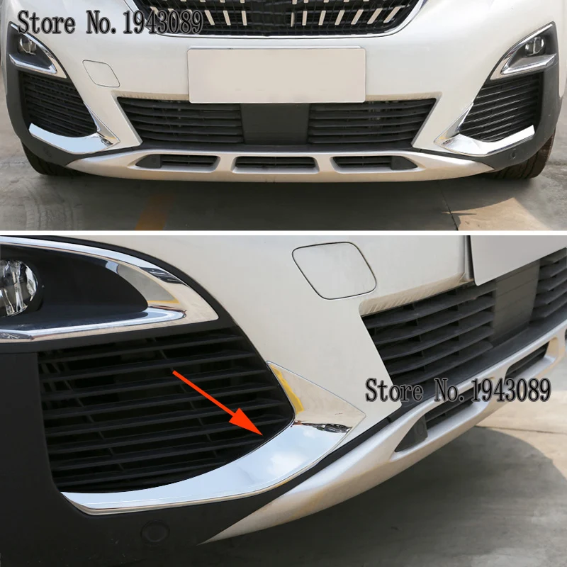 Для peugeot 3008 3008GT 3008 GT ABS яркий хром передний налобный противотуманный фонарь Foglight лампа век бровей крышка отделка 2 шт
