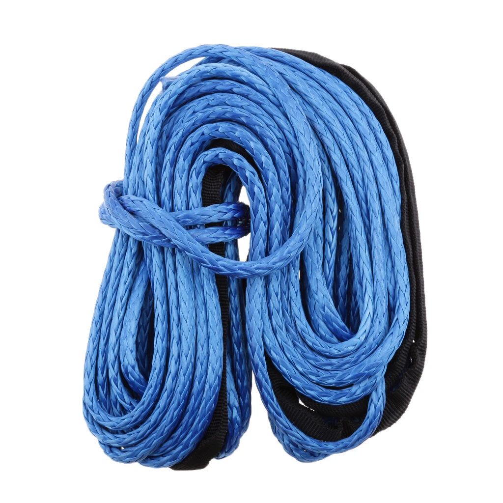 6.35cm(1/4') x15.25m(50') Synthetic Winch Line Cable Rope 4000LB with Sheath