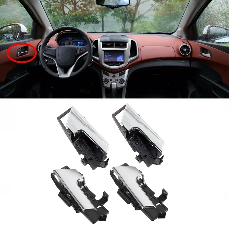 4 Pcs Interior Door Handle For Chevrolet Aveo 20072011 Aveo5 20092011
