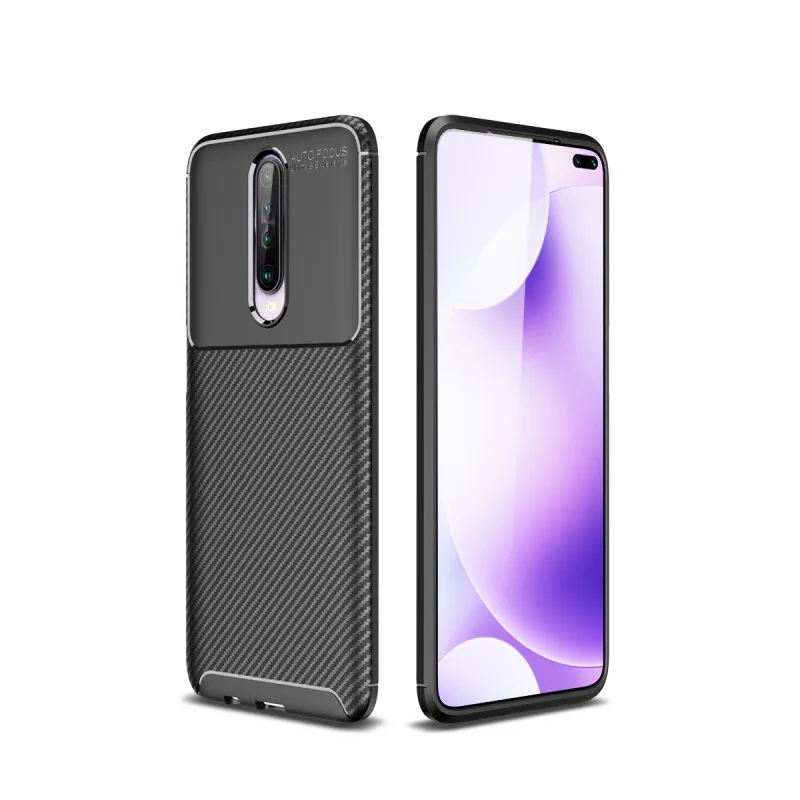 Чехол для Xiaomi Redmi K30 Силиконовый противоударный чехол из углеродного волокна |
