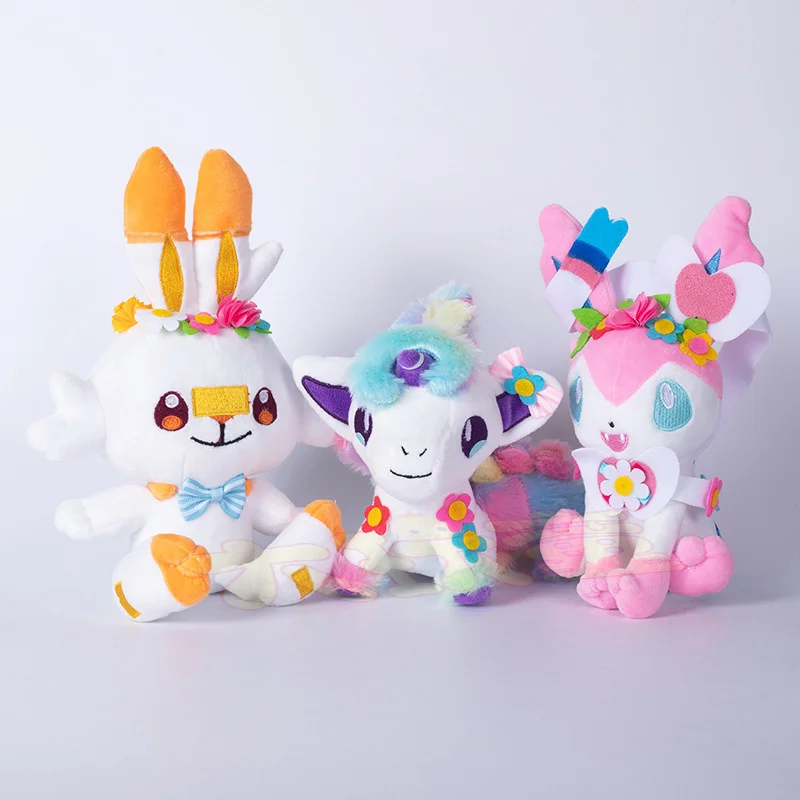 

Pokemon Plush Sylveon Ponyta Scorbunny Nymphali Feelinara Cartoon Soft Stuffed Collection Toys For Children Christmas Gift