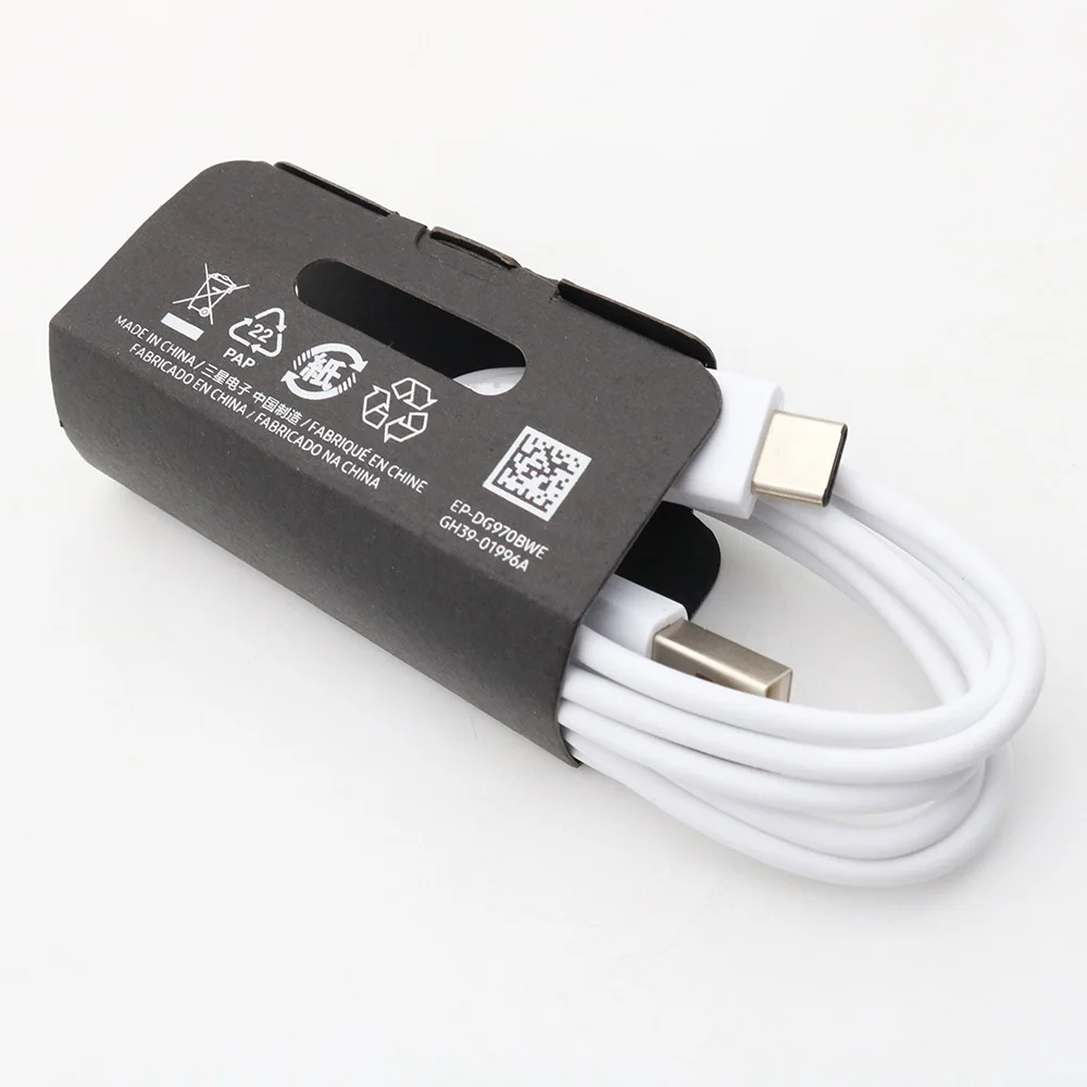 Only white cable Samsung S10 S8 S9 Plus быстрое зарядное устройство адаптер питания 9 В 1,67 а Быстрая зарядка кабель типа C для Galaxy A30 A40 A50 A70 A60 note 10 8 9 - Тип штекера: Only white cable