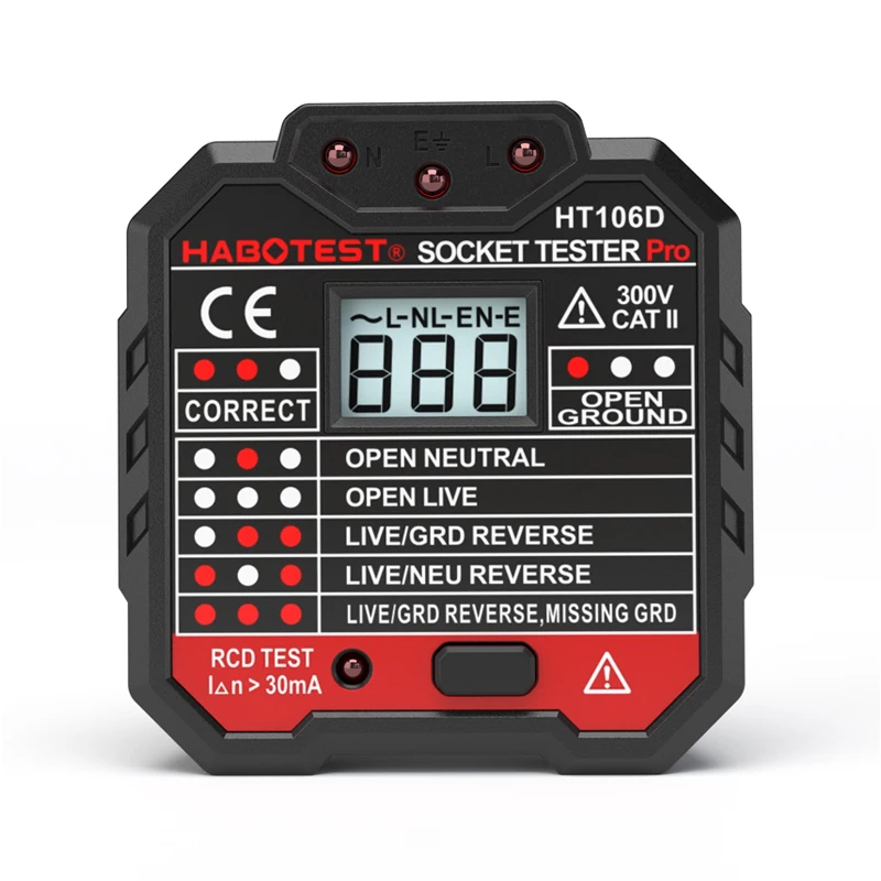 

AC48V~250V EU SMART Plug Socket Outlet Tester Digital Display LCD Socket Tester Circuit Polarity Detector